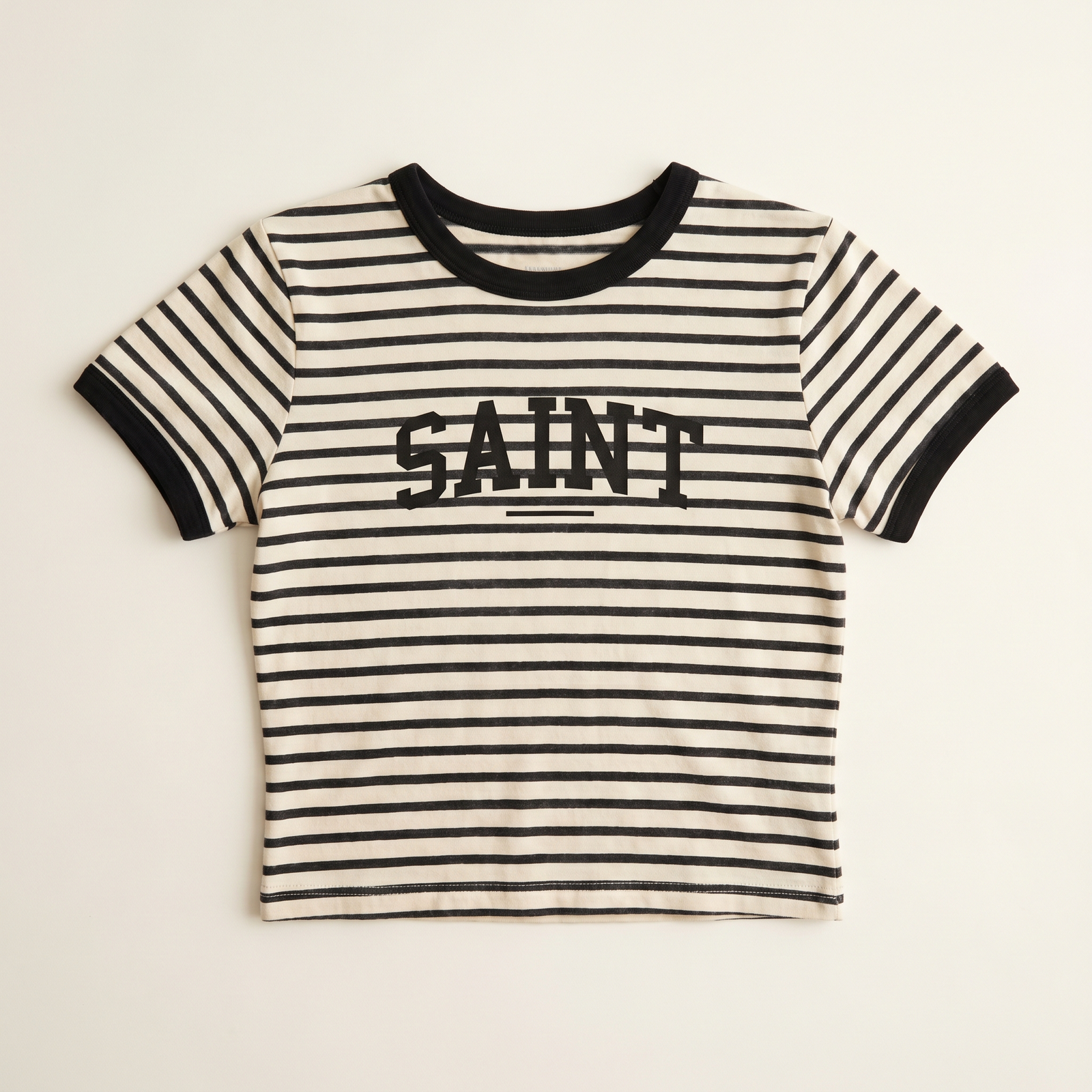 Saintly Ringer Tee flat-lay
