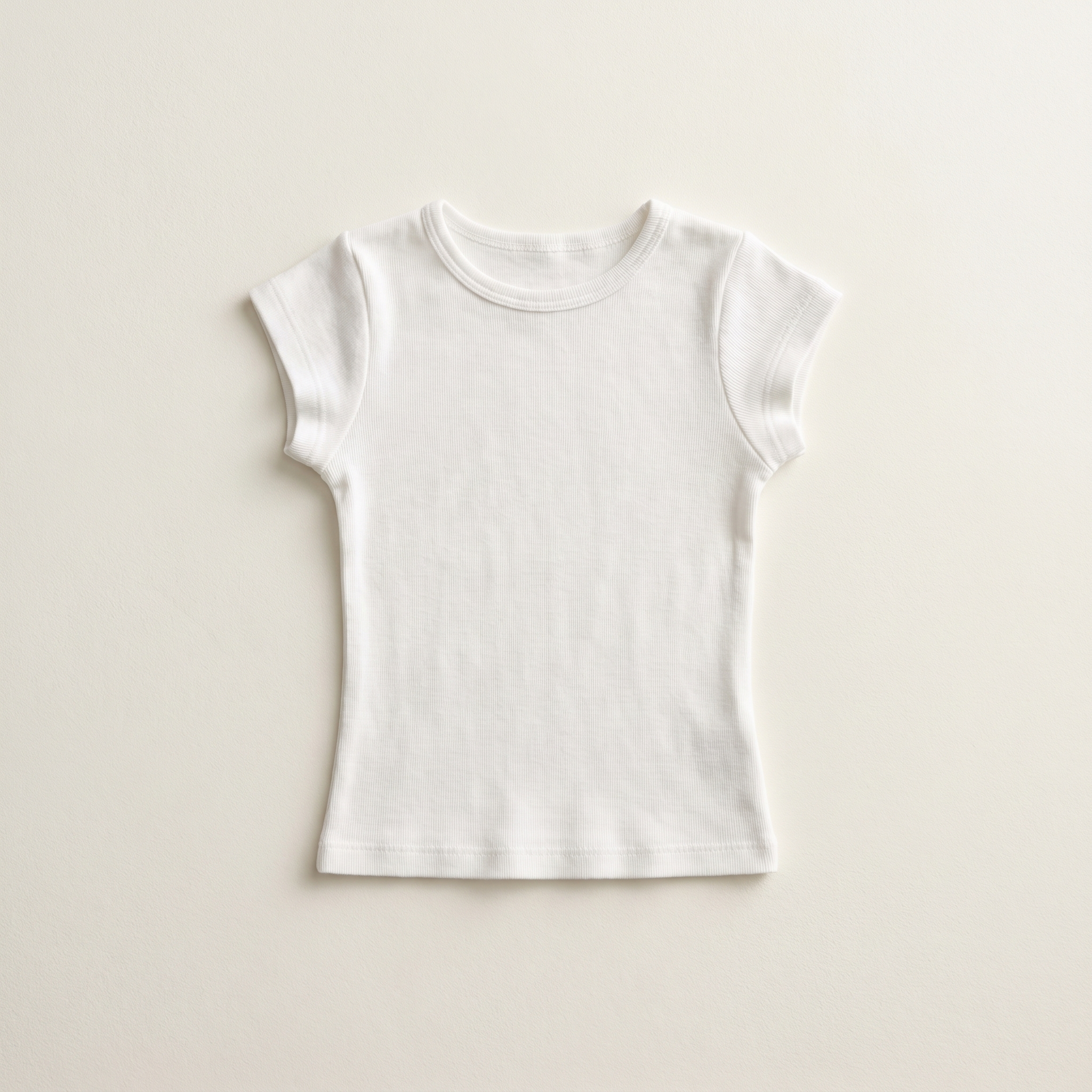 Plain Tee — Cream flat-lay