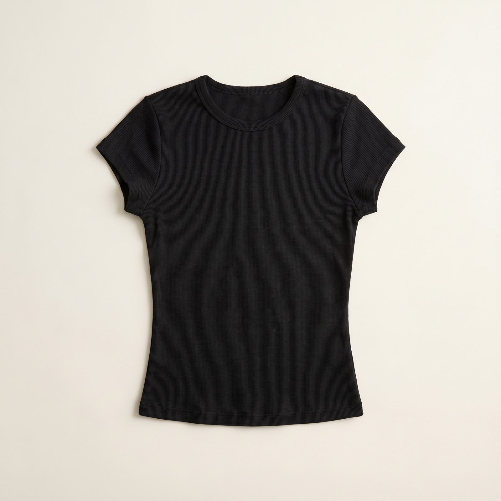 Plain Tee — Black flat-lay