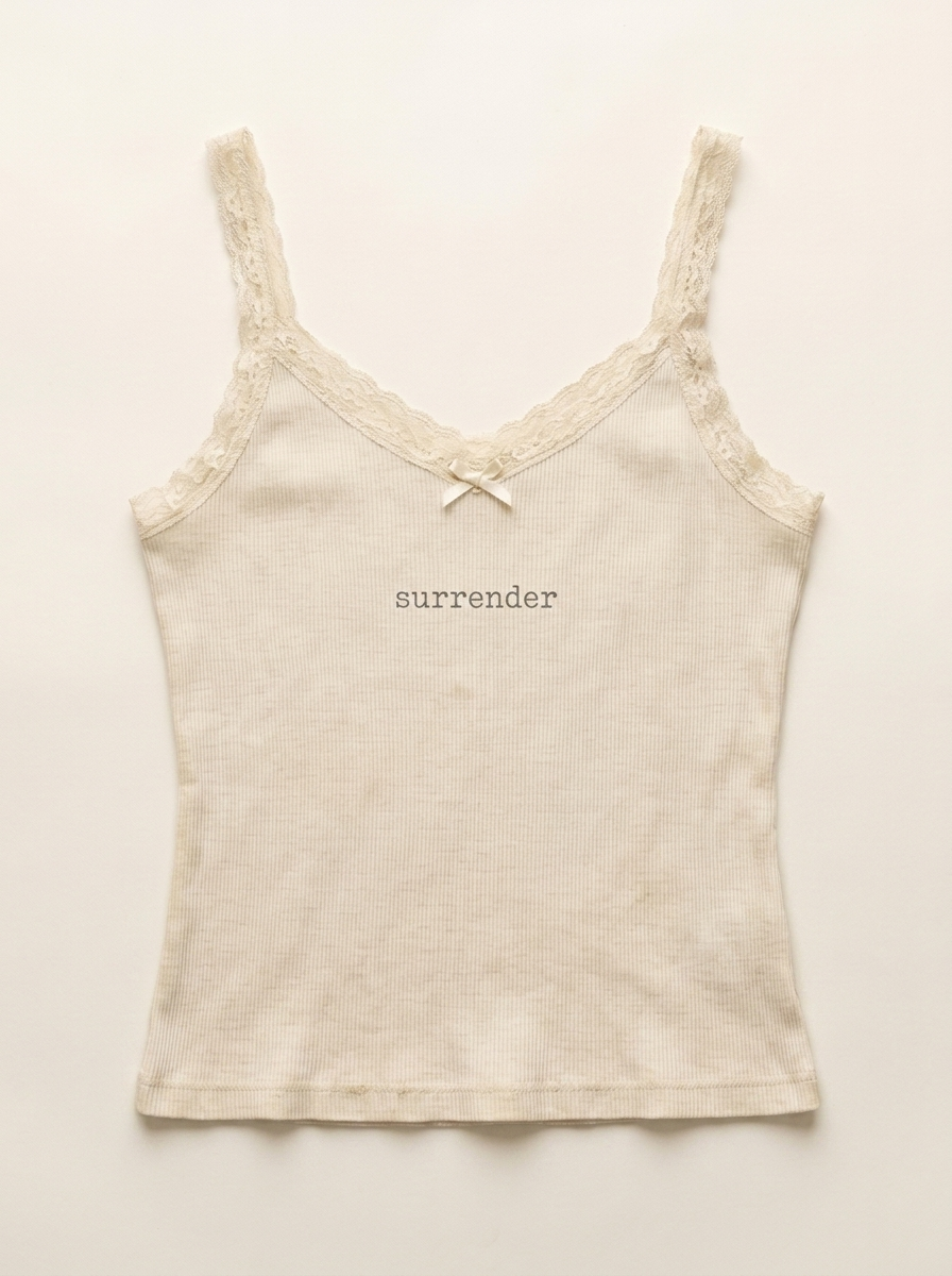 Surrender Cami — Cream flat-lay