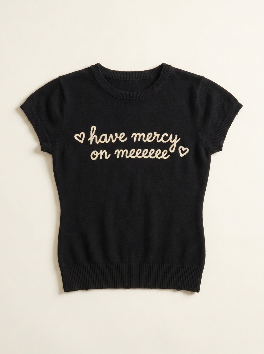 Have Mercy Knit Tee flat-lay